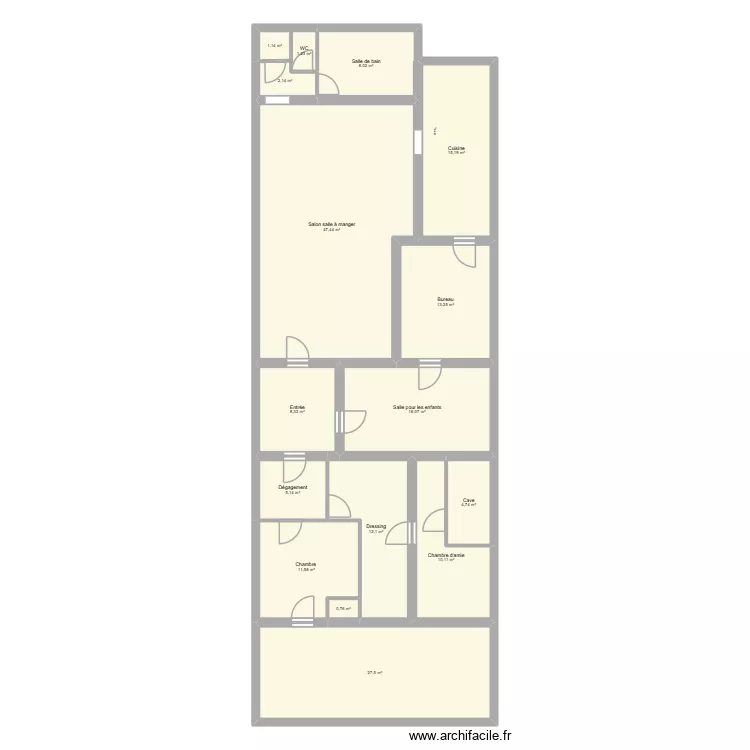 Cyril. Plan de 16  et 185 m²