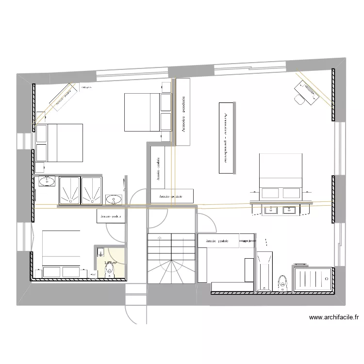 meymans R2. Plan de 1  et 2 m²