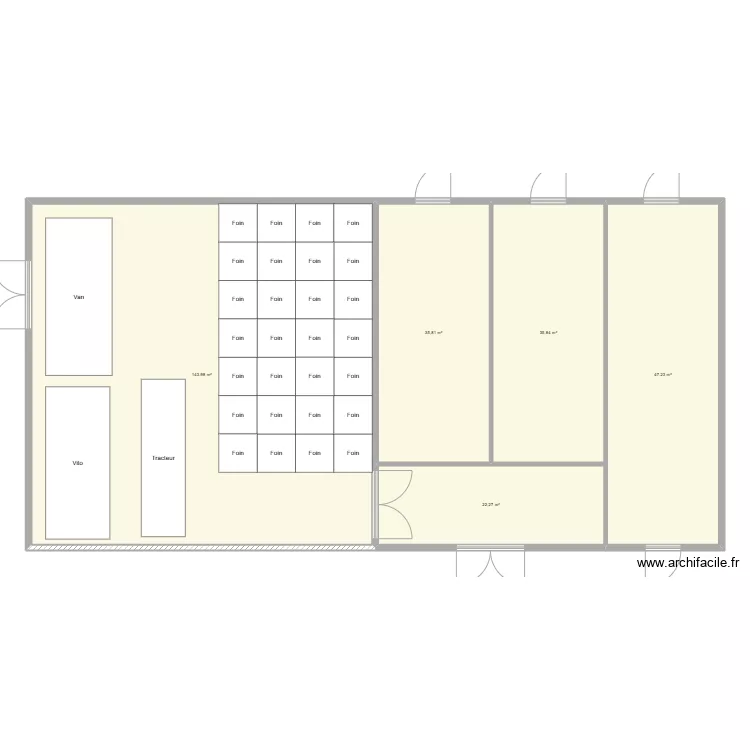 Batiment Vougy Chevaux. Plan de 