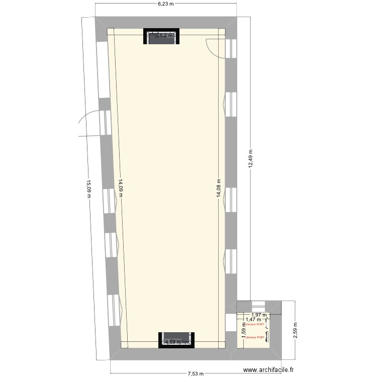 ABR. Plan de 6 pièces et 94 m2