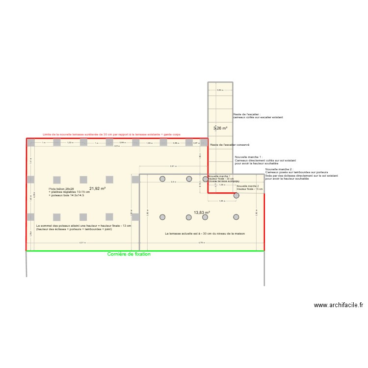TERRASSE APRES. Plan de 3 pièces et 39 m2