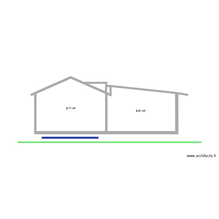 plan servin. Plan de 2 pièces et 18 m2