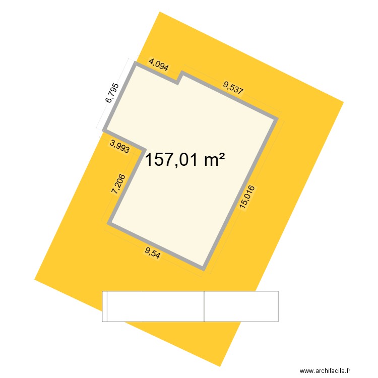 CAROLE 2. Plan de 1 pièce et 157 m2