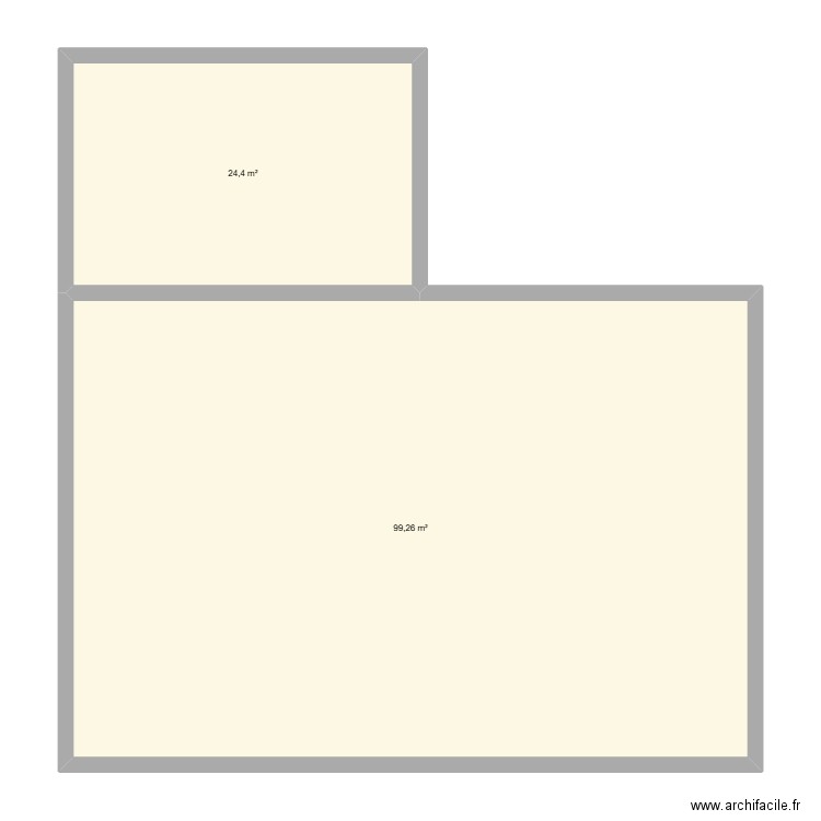 Midey. Plan de 2 pièces et 124 m2