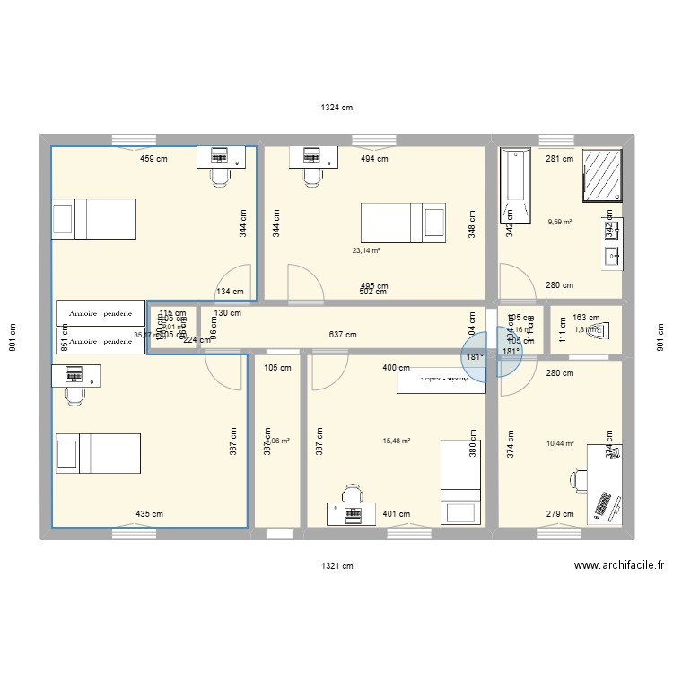 New maison ETAGE v5. Plan de 9 pièces et 102 m2