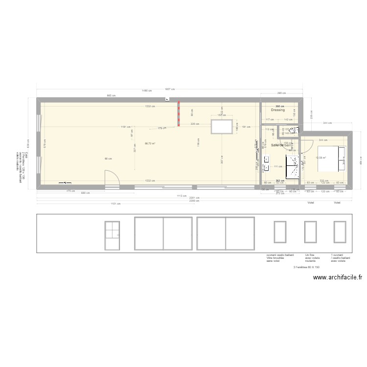 PROJET CAILLE - AMENAGEMENT INTERIEUR PLAN E VELUX V2. Plan de 0 pièce et 0 m2