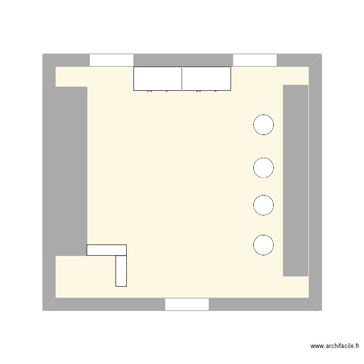 salle bal 2024. Plan de 1 pièce et 25 m2