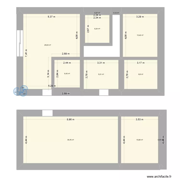 fregate. Plan de 11 pièces et 130 m²