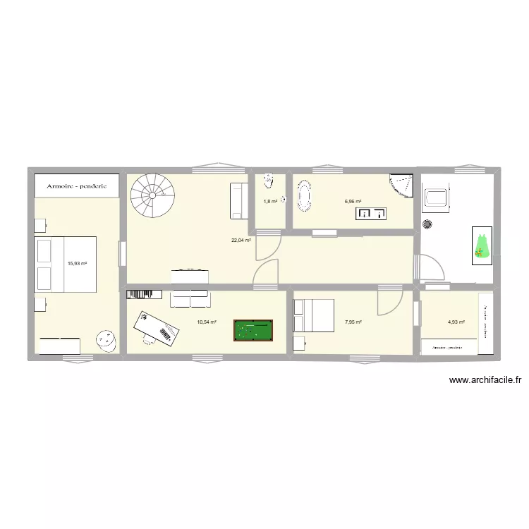 Plan &eacute;tage katsudeku. Plan de 7  et 70 m²