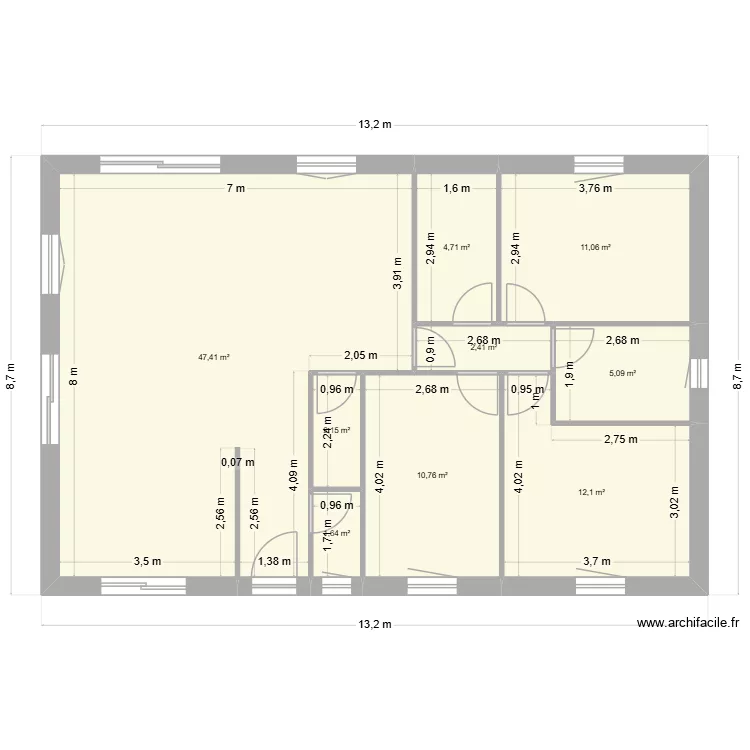maison avec cote. Plan de 9  et 97 m²