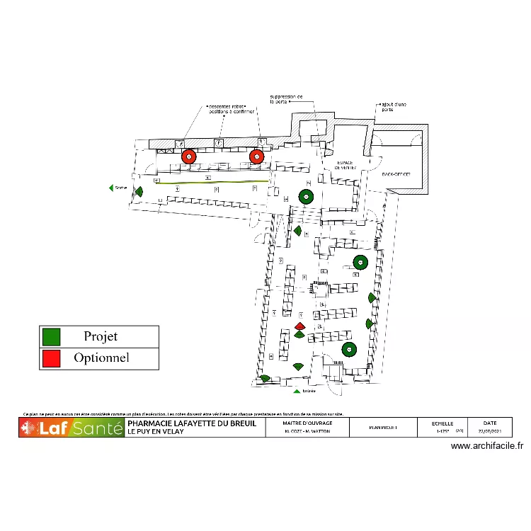 Projet cam&eacute;ras Pharmacie du Breuil. Plan de 