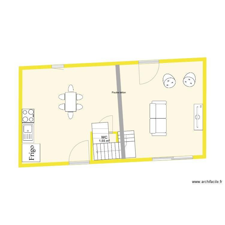 HOUSSAIN ET BRUNEAU. Plan de 5 pièces et 81 m2