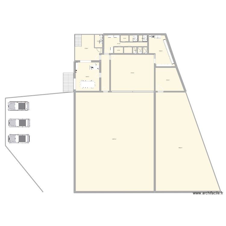 Restau 2. Plan de 14 pièces et 633 m2
