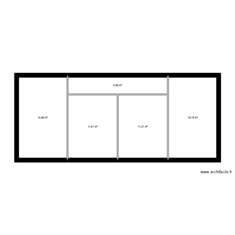 BERGERIE ETAGE X 4 CHAMBRES. Plan de 5 pièces et 57 m2
