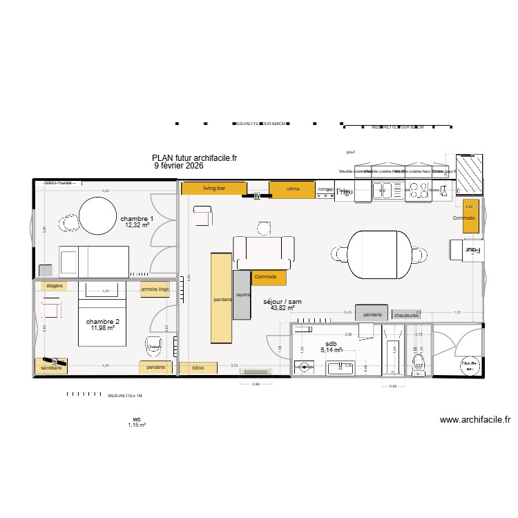 PLAN FUTUR  9 f&eacute;vrier 2026. Plan de 0 pièce et 0 m2