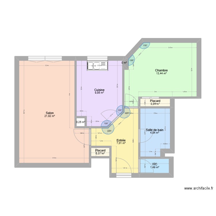 21 pere chevrier Lyon 69007. Plan de 10 pièces et 60 m2