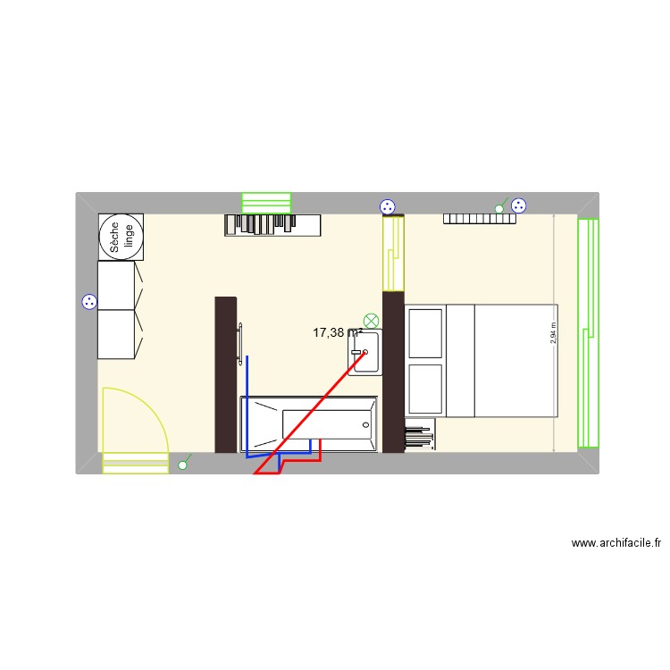 Garage2. Plan de 1 pièce et 17 m2