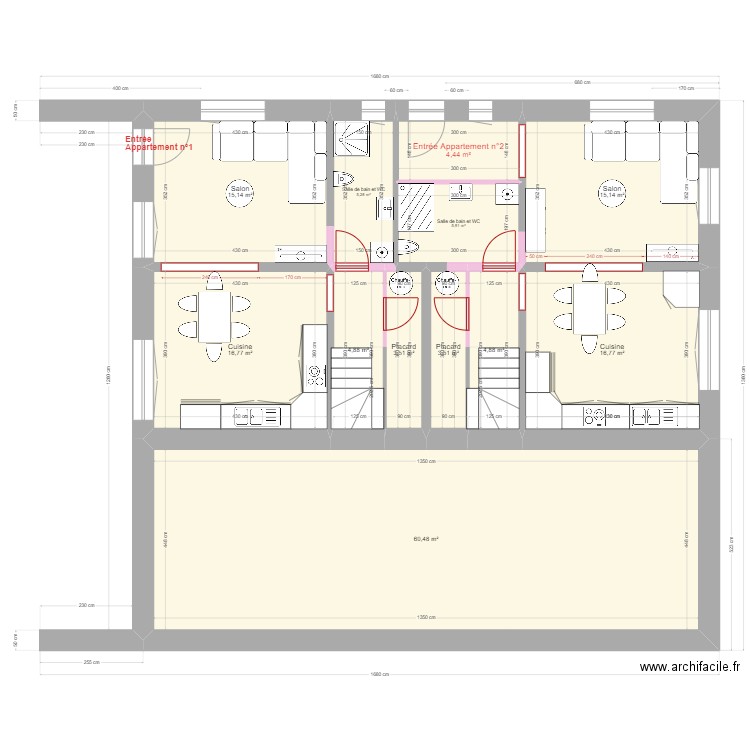 20240313 Projet Rénovation Sud Mury Modif Maçonnerie. Plan de 25 pièces et 314 m2