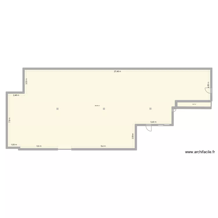 Magasin G1. Plan de 2  et 284 m²