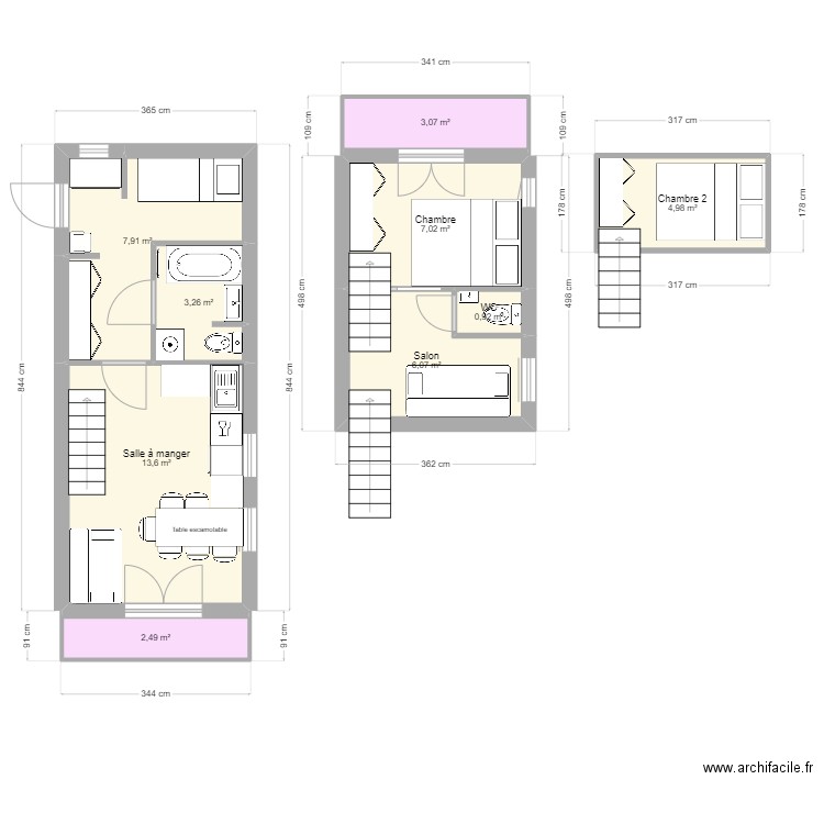 PROJET ALPE. Plan de 9 pièces et 49 m2