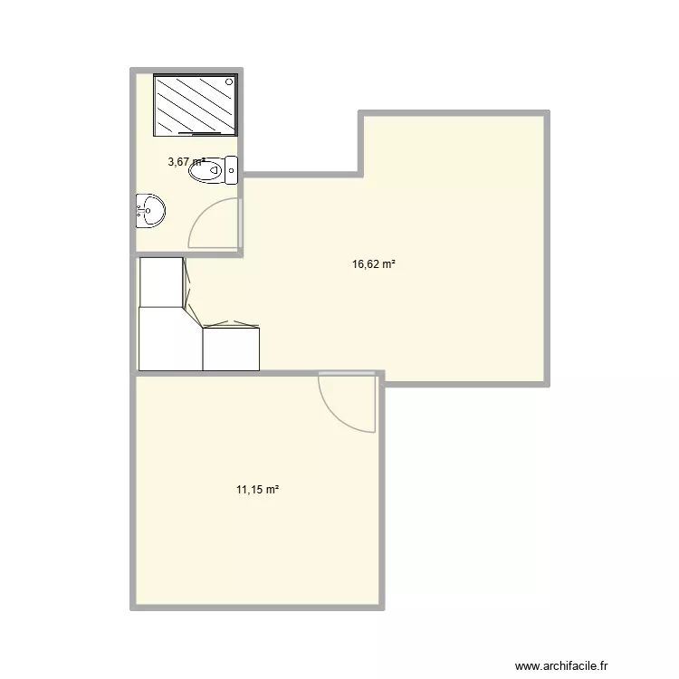 casa analu. Plan de 3  et 31 m²