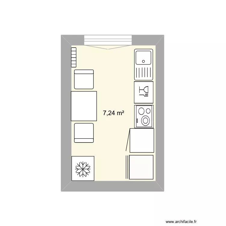 CUISINE AIX. Plan de 1  et 7 m²