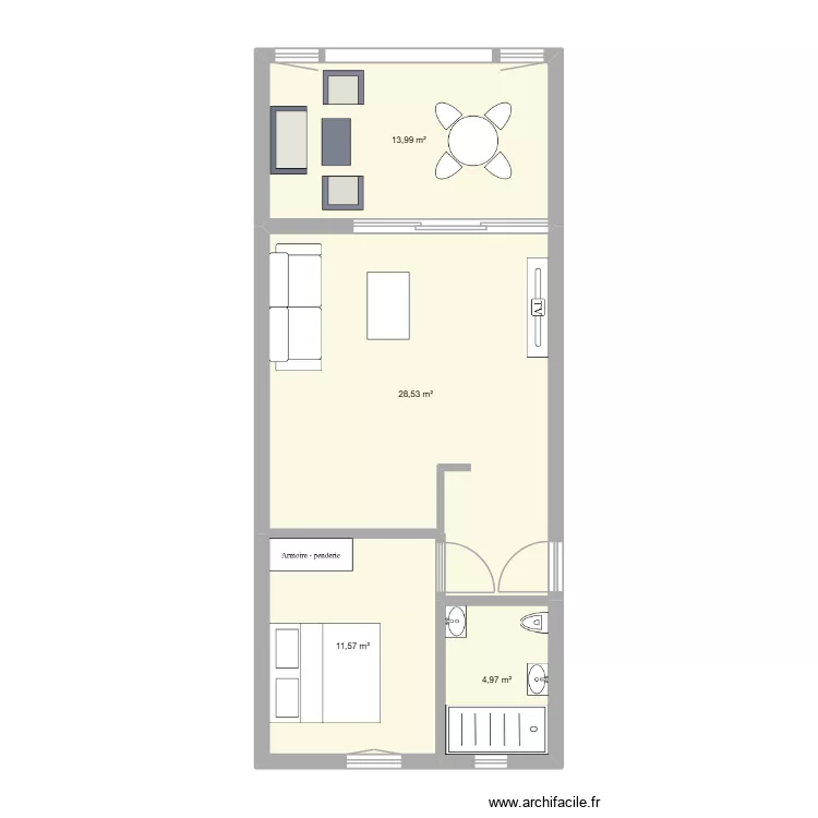 APPARTEMENT MANDEVILIA. Plan de 4 et 59 m² APPARTEMENT MANDEVILIA. Plan de 4 et 59 m²