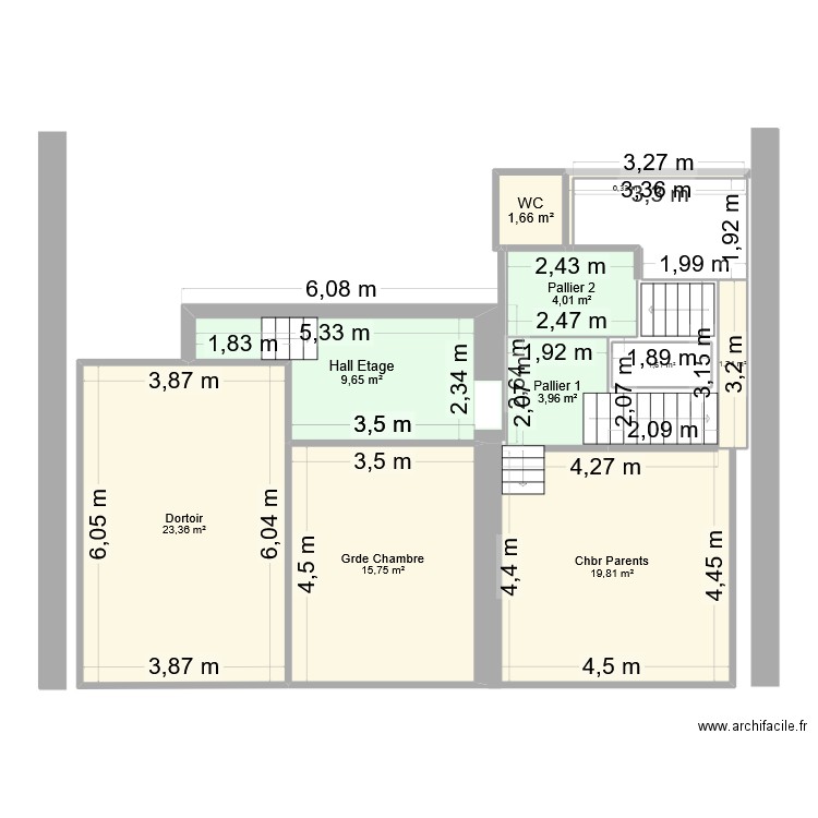 RT55. Plan de 11 pièces et 93 m2