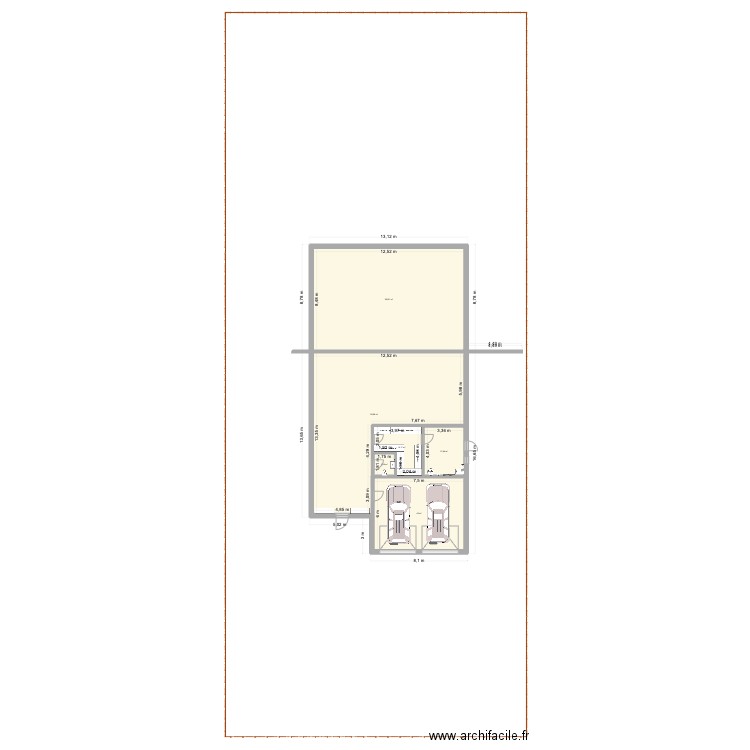 ZJ PLEIN PIED. Plan de 6 pièces et 291 m2