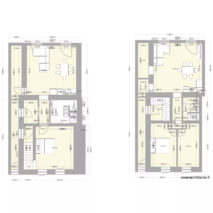 Apartemment Luttange F2 V2. Plan de 13 et 140 m² Apartemment Luttange F2 V2. Plan de 13 et 140 m²