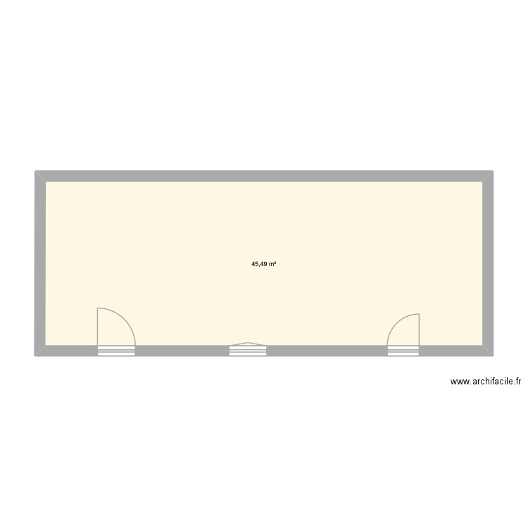 Lastic Scierie. Plan de 1 pièce et 45 m2