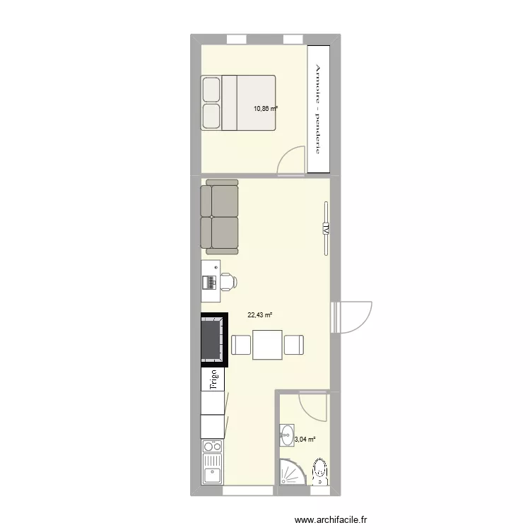 appt 3. Plan de 3  et 36 m²