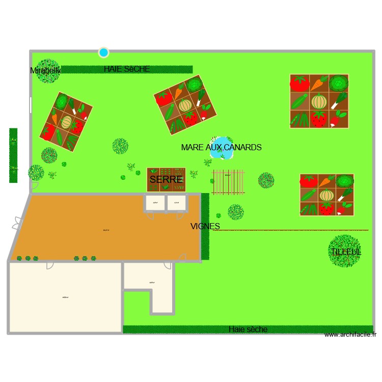 JardinBB. Plan de 5 pièces et 614 m2