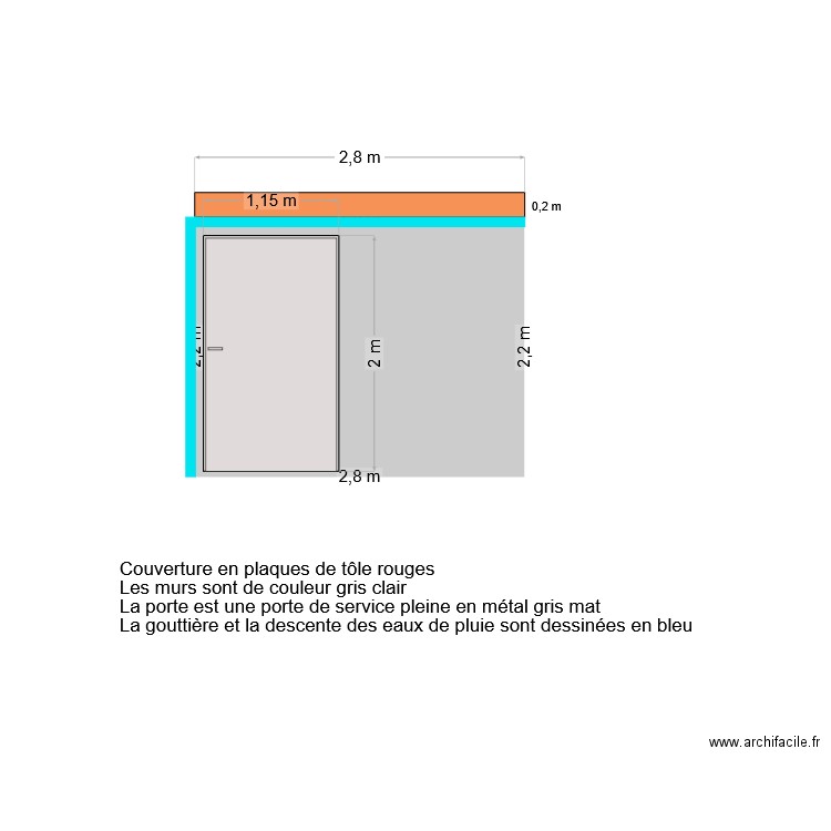 DP04 - Plan de face abri de jardin (face nord). Plan de 0 pièce et 0 m2