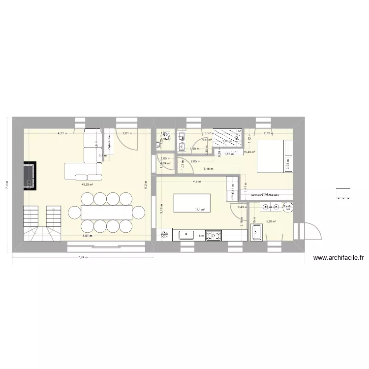 Maison finito pipo. Plan de 16  et 177 m²