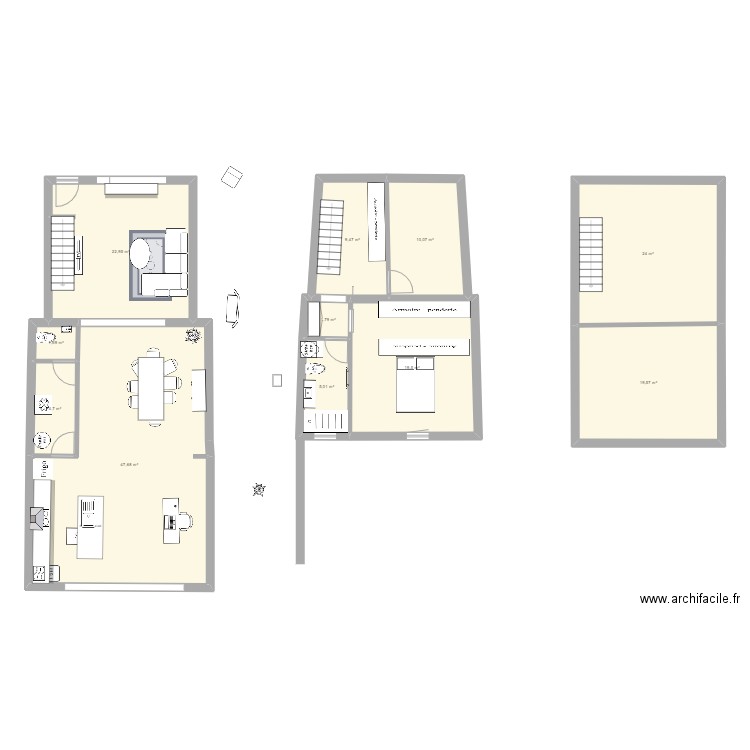 Maison cuisine milieu - 1. Plan de 11 pièces et 166 m2
