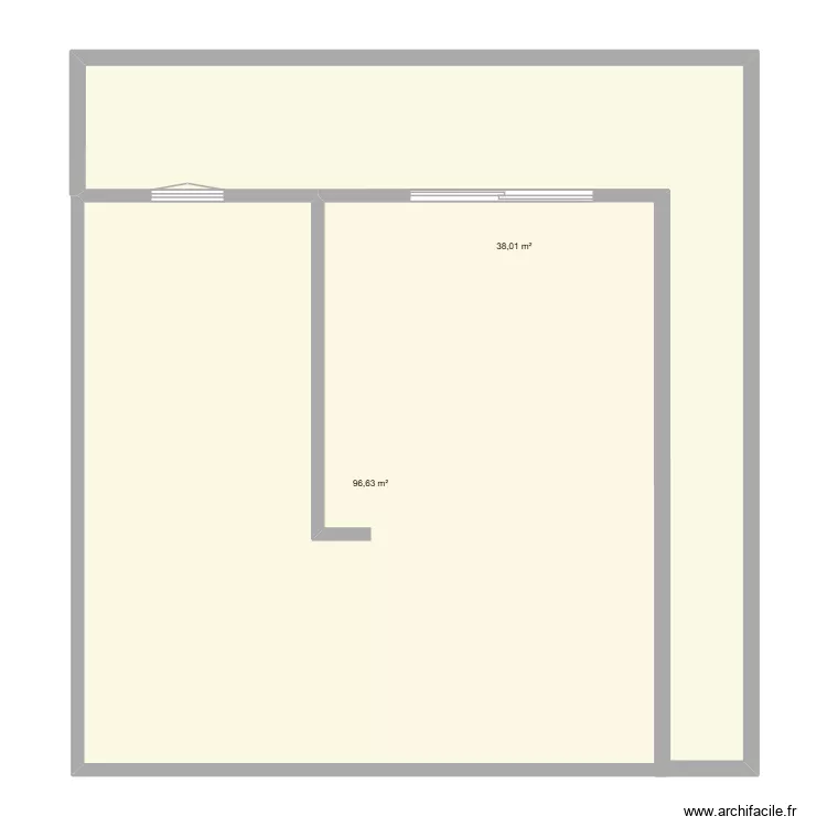 Corse R+1 Existant. Plan de 6  et 132 m²