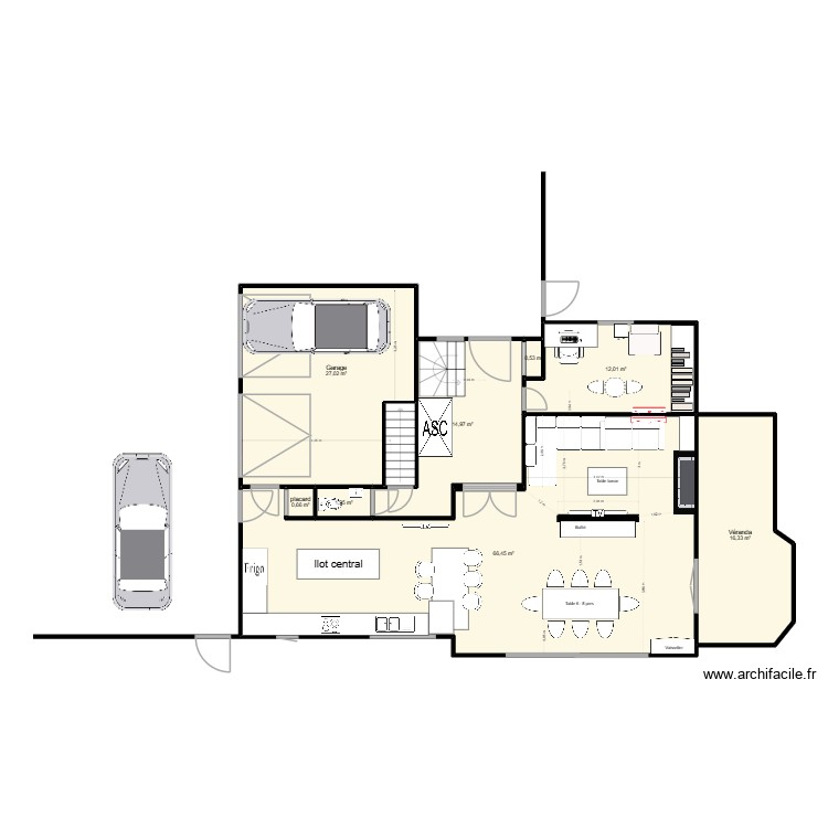 Maison Avelin salon. Plan de 0 pièce et 0 m2