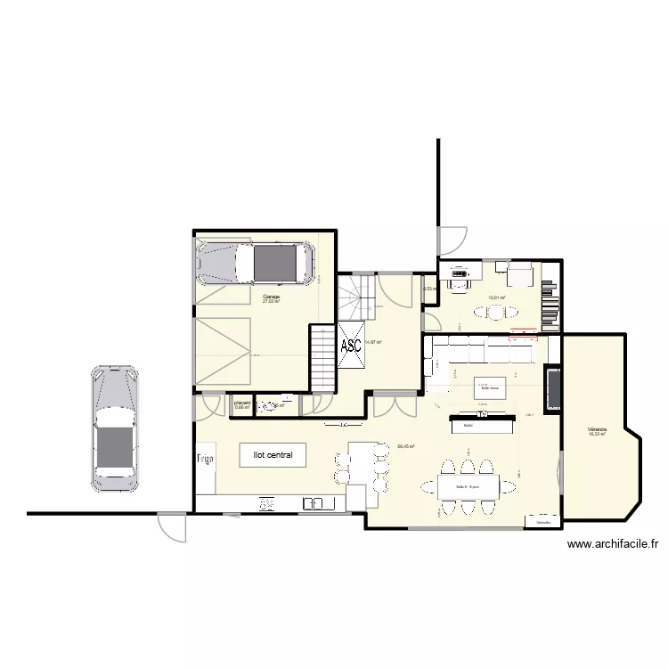 Maison Avelin salon. Plan de 26 pièces et 276 m²
