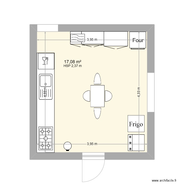 Cuisine. Plan de 0 pièce et 0 m2