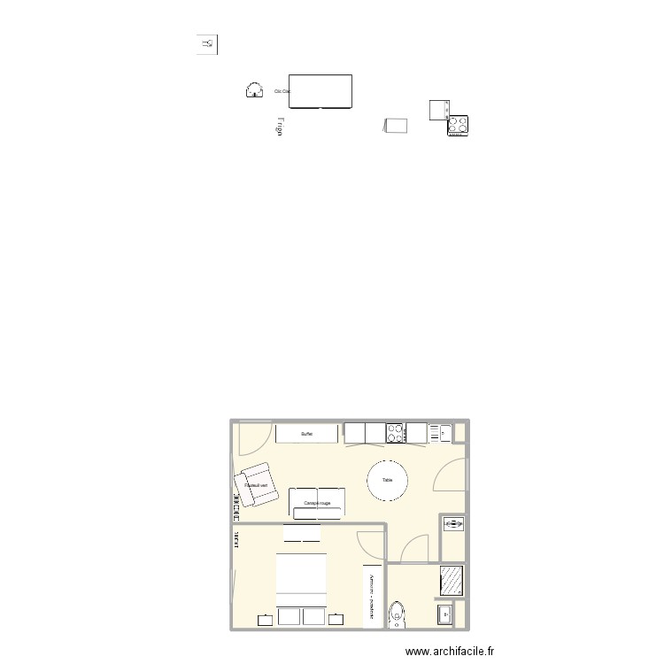 Appartement 2. Plan de 5 pièces et 40 m2