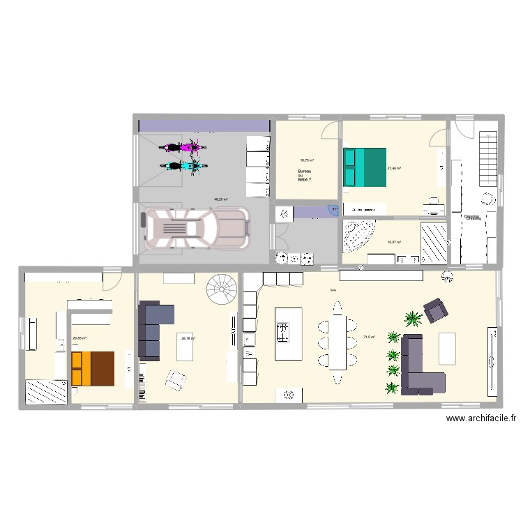Plan 1. Plan de 7 pièces et 220 m2