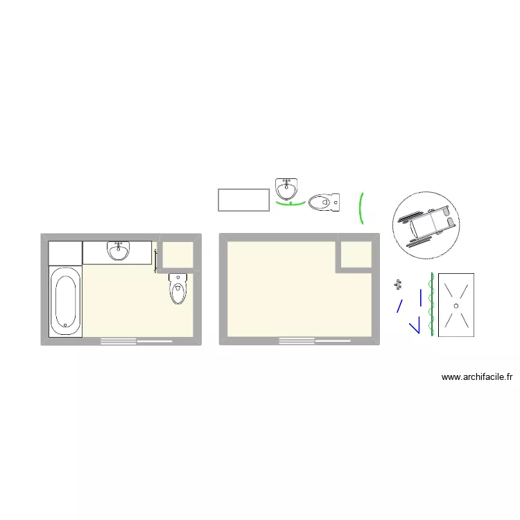 Exercice Grande Salle d'eau. Plan de 4 et 13 m² Exercice Grande Salle d'eau. Plan de 4 et 13 m²