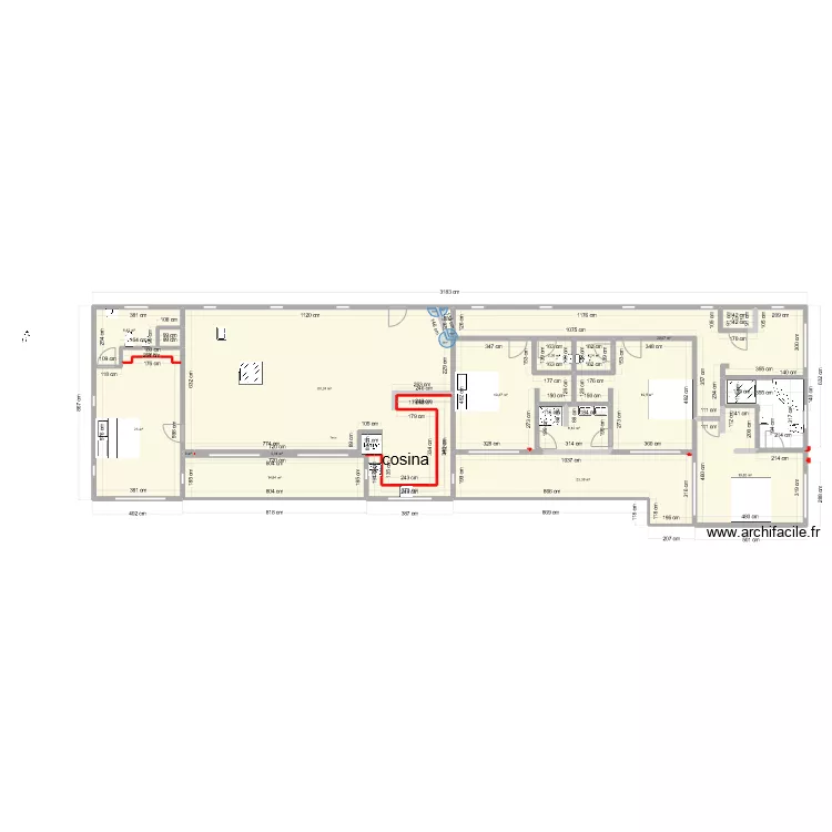 maison colonne haute  aa. Plan de 