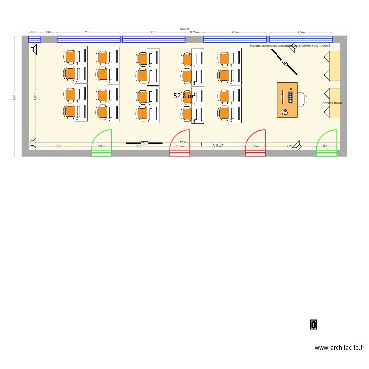Formation RH Emplacement NORD. Plan de 1 pièce et 53 m2