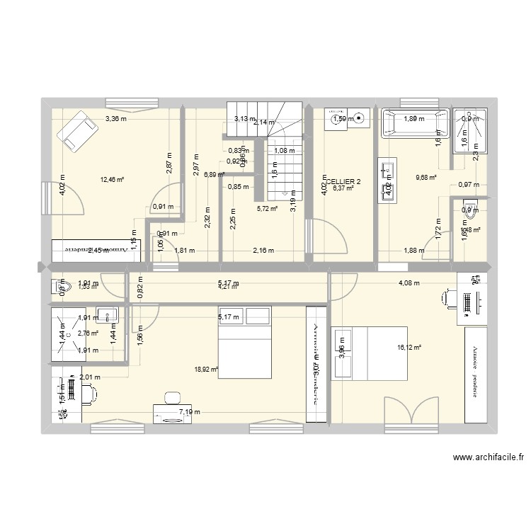 MAISON UR ONEA V16. Plan de 11 pièces et 86 m2