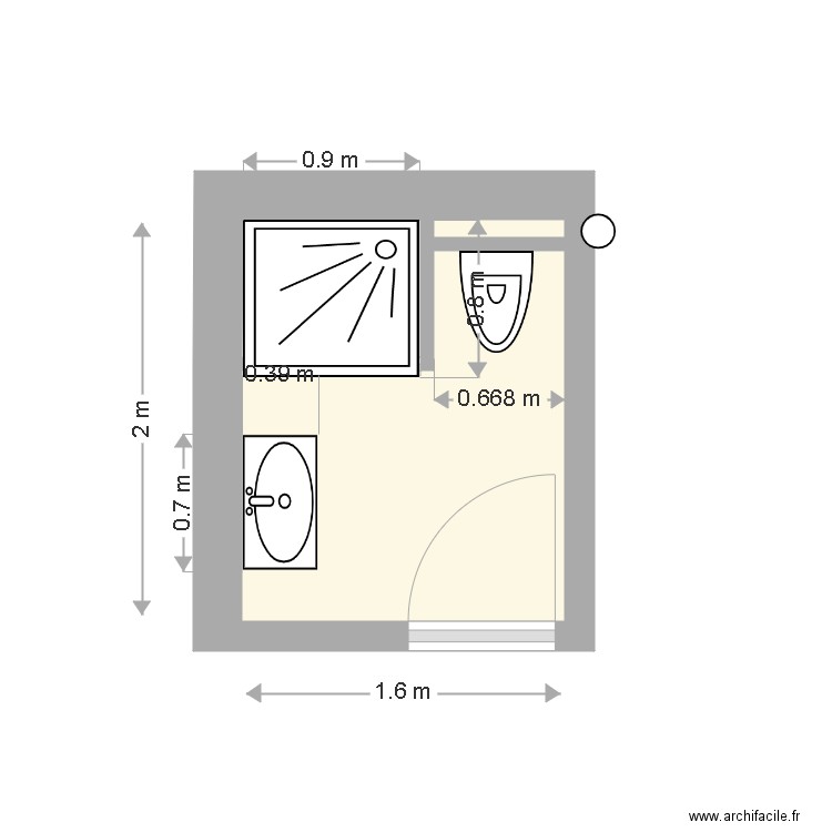 SBFRIOUL 2. Plan de 3 pièces et 3 m2