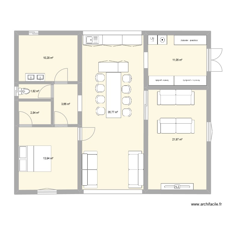 plan maison v2. Plan de 0 pièce et 0 m2