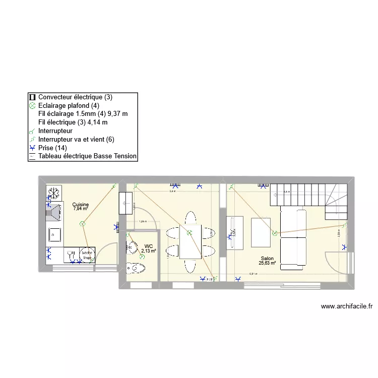 rdc alt. Plan de 3  et 36 m²