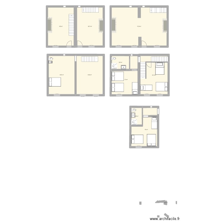 Conjat. Plan de 11 pièces et 225 m2